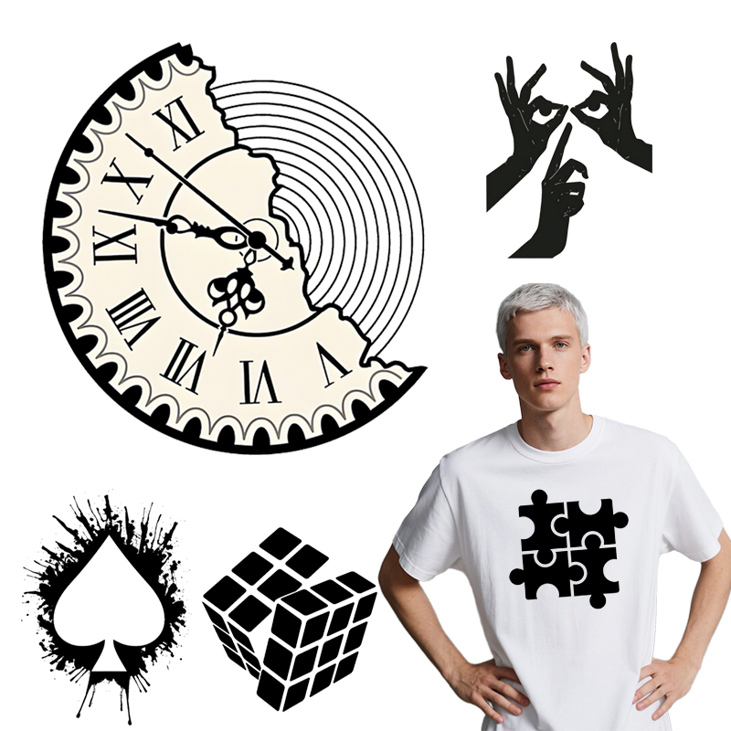 3D Printing Vinyl - Pakaian seni hitam dtf hot stamping
