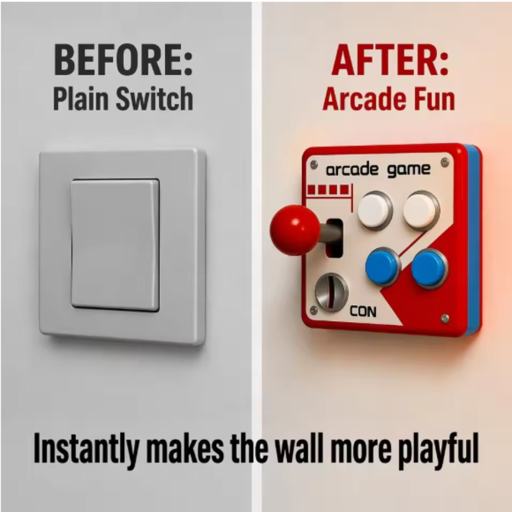 3D Printing Article - Penutup Pelat Sakelar Joystick Arcade Retro,
