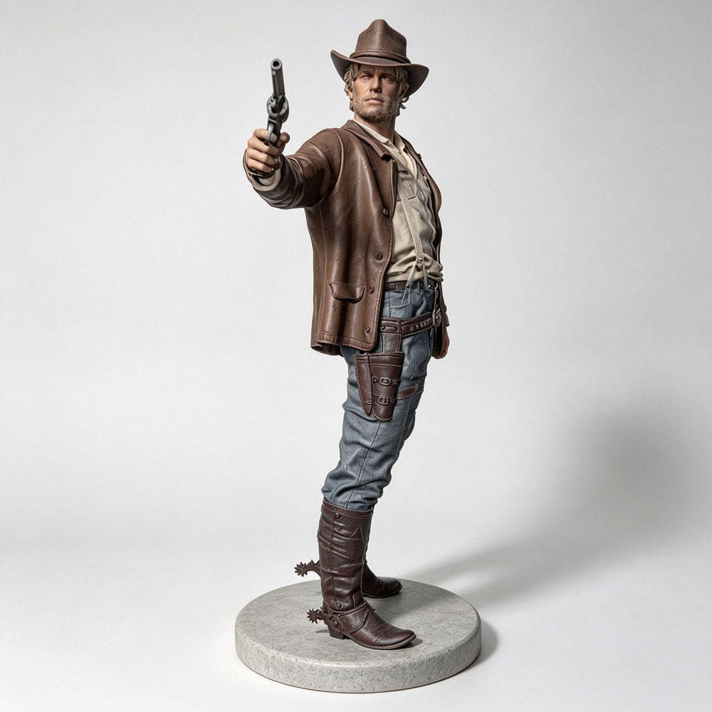 3D Printing Drawing - 1/24/12/6 Figur Senjata Koboi Barat Red