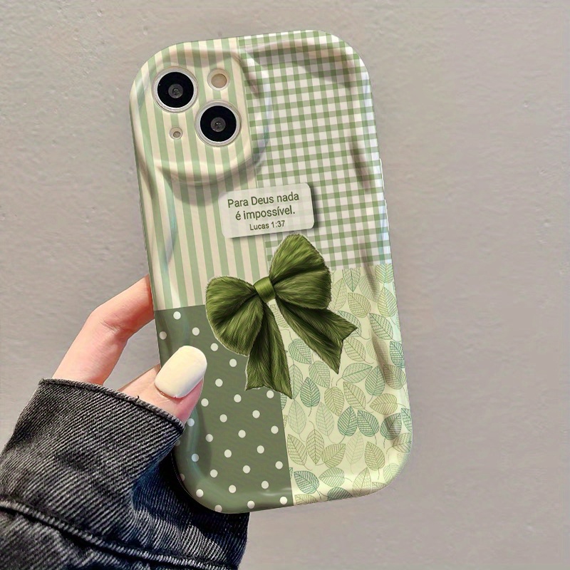 3D Printing Iphone - Casing Ponsel Motif Kotak Pita Hijau