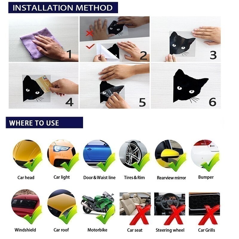 Stiker mobil hewan kucing ceta - 3D Printing Vinyl ulasan dan harga