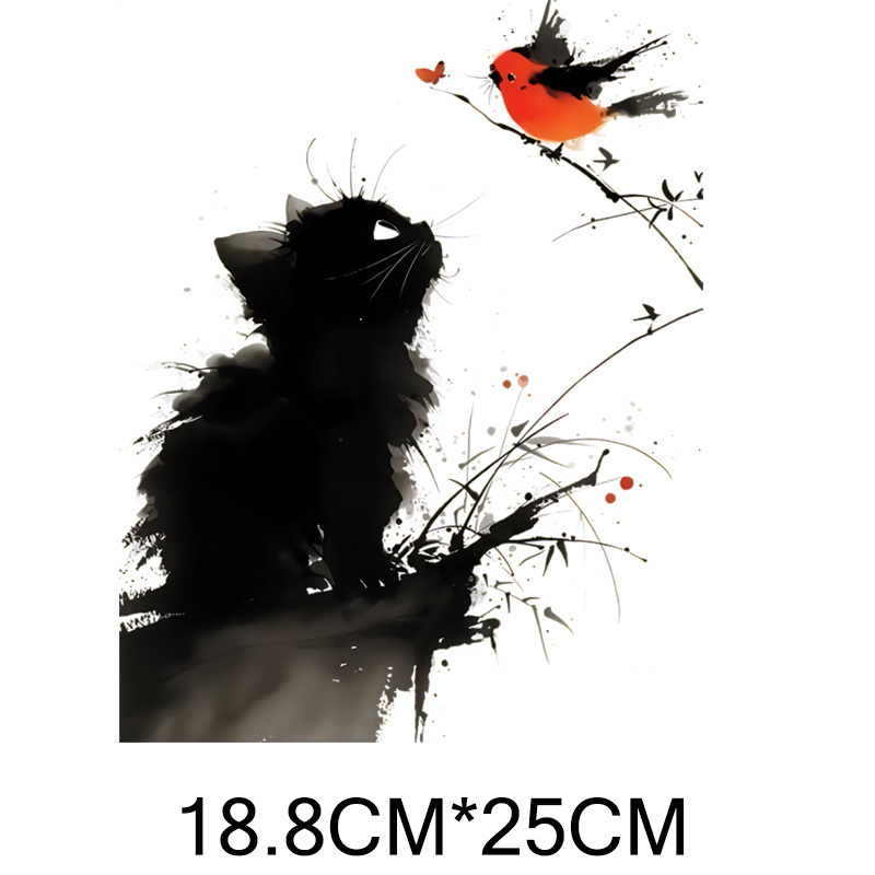Tinta, bunga, burung, ikan, pe - 3D Printing Vinyl ulasan dan harga